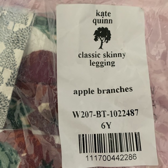 Kate Quinn Organics Apple Branches Girl Skinny Leggings 6 years - Picture 3 of 3